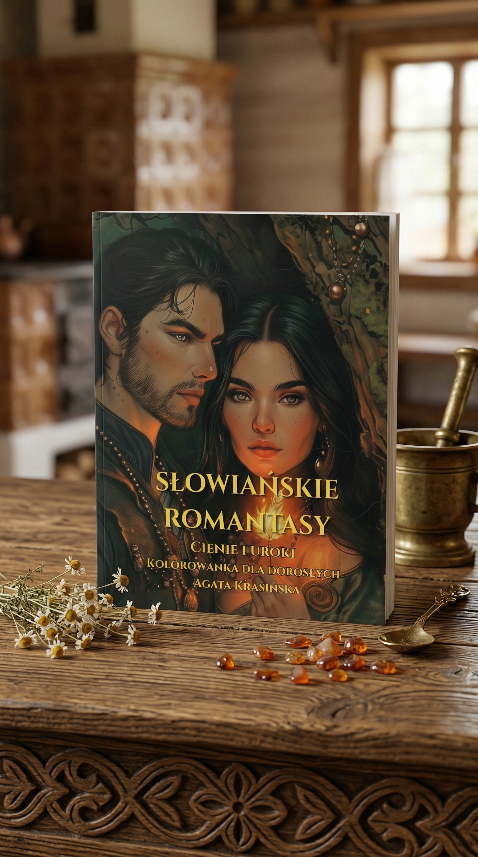 Słowiańskie Romantasy: Cienie i uroki. Kolorowanka dla dorosłych