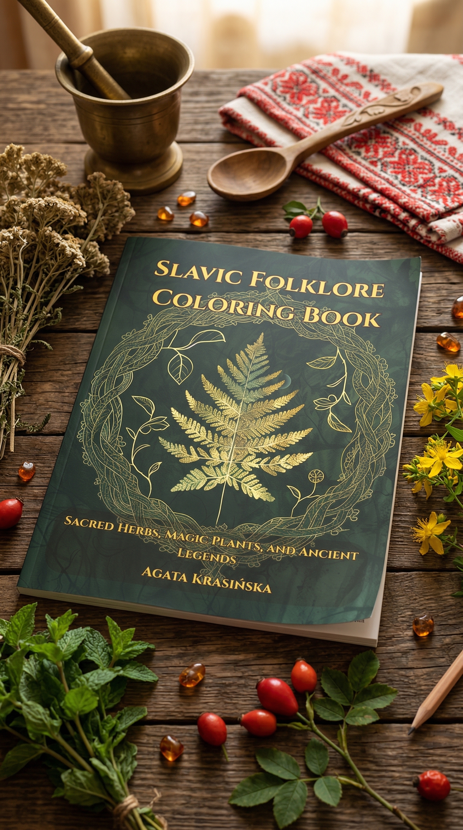 Slavic Folklore Coloring Book: Sacred Herbs, Magic Plants, and Ancient Legends