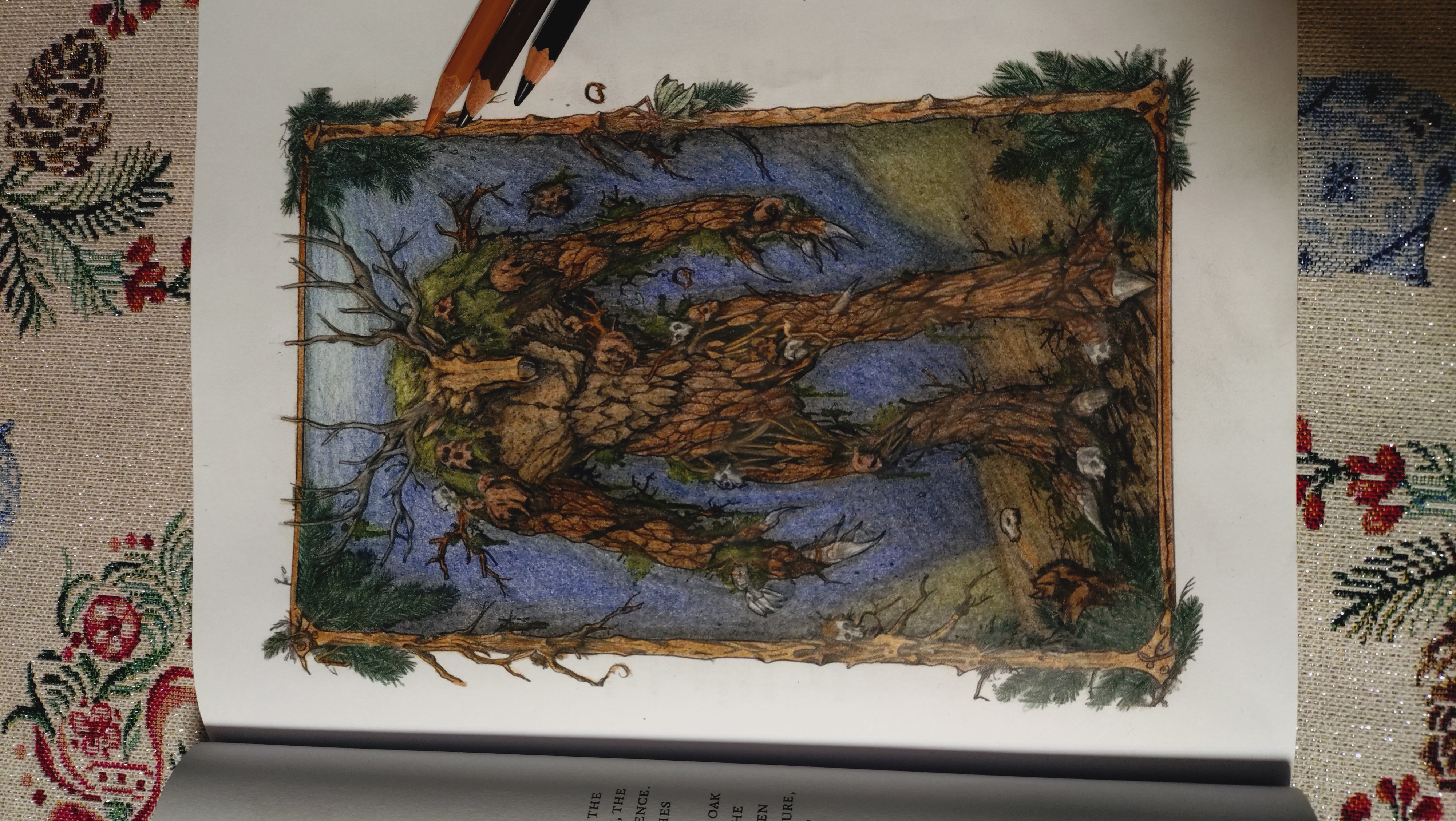 A colored Borowy page from a zAgatka coloring book